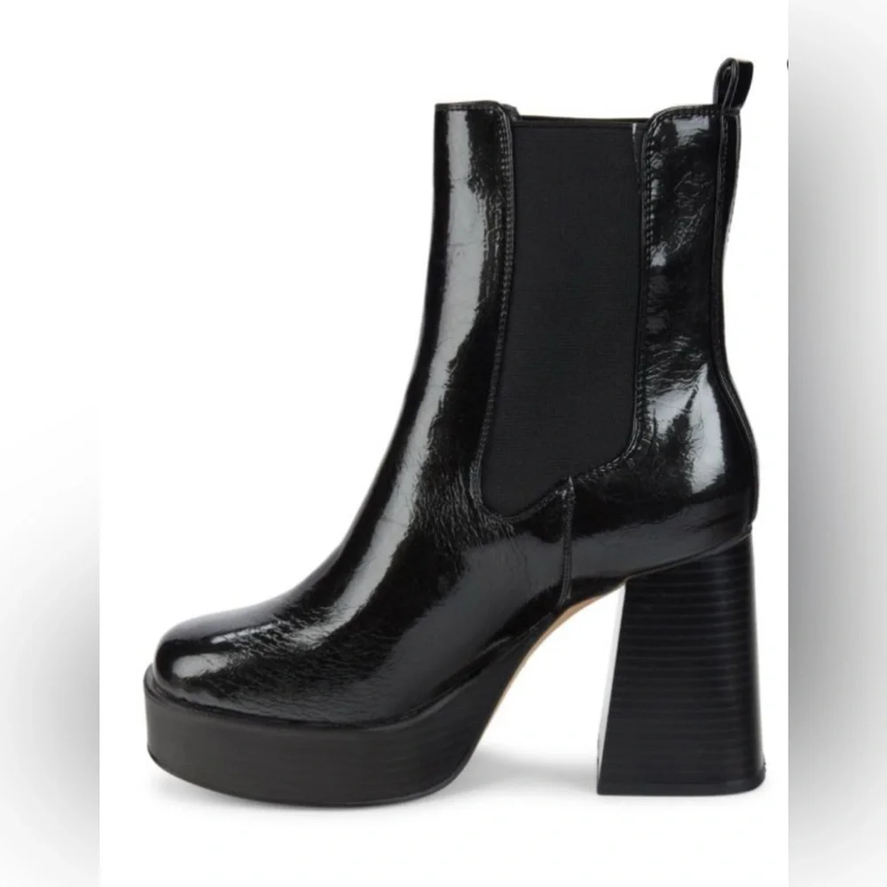 CIRUS BY SAM EDELMAN STACE FLARE HEEL PLATFORM CHELSEA BOOTS 9.5